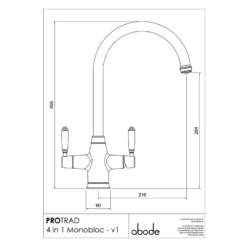 Abode ProTrad 4 IN 1 Monobloc Kitchen Tap Brushed Nickel 9 Abode ProTrad 4 IN 1 Monobloc Kitchen Tap Brushed Nickel -Home Bathroom abode pt1194 6