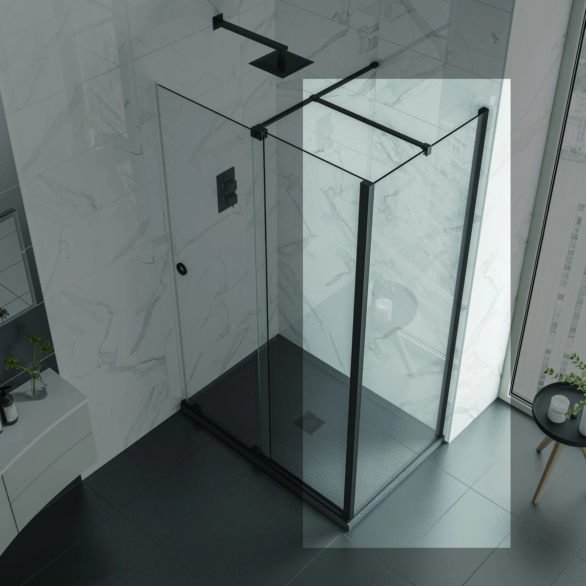 Aquadart Rolla 8 Side Panel 800mm Matt Black 1 Aquadart Rolla 8 Side Panel 800mm Matt Black