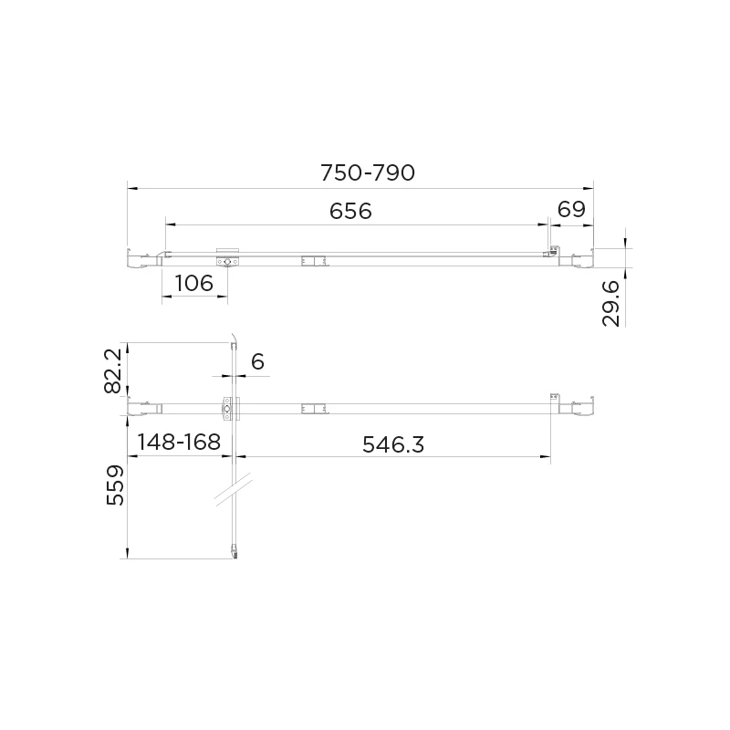 Aquadart Venturi 6 Pivot Shower Door 800mm 2 Aquadart Venturi 6 Pivot Shower Door 800mm - Image 2