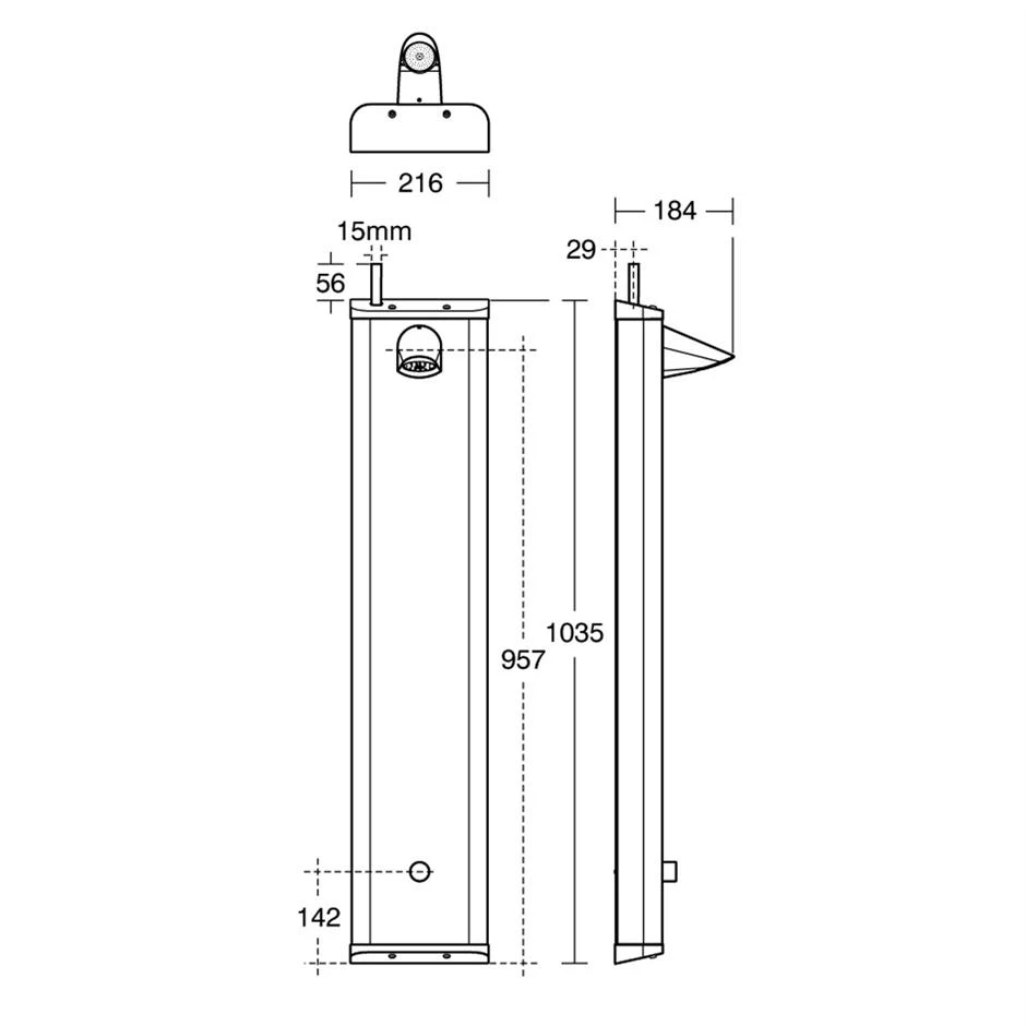 Armitage Shanks Kirn Stainless Steel Shower Panel S7873 2 Armitage Shanks Kirn Stainless Steel Shower Panel S7873 - Image 2