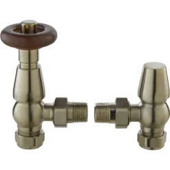 Bayswater Satin Nickel Angled Thermostatic Radiator Valves