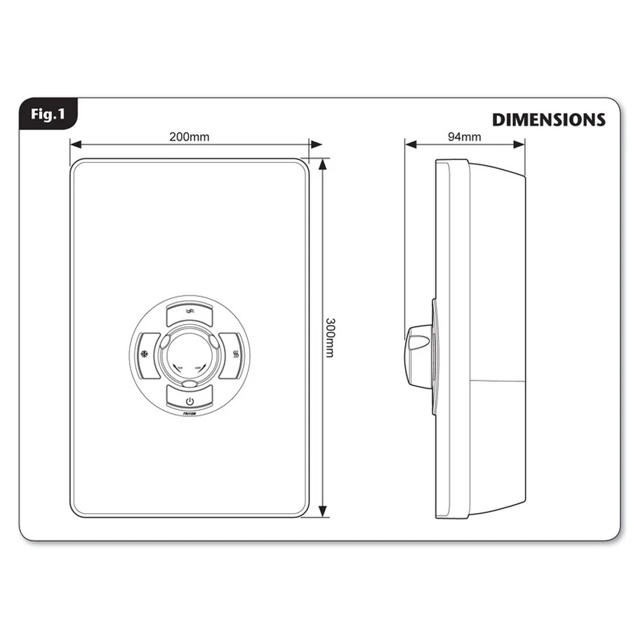 Triton Aspirante 8.5kW Contemporary Electric Shower White Gloss 3 Triton Aspirante 8.5kW Contemporary Electric Shower White Gloss - Image 3