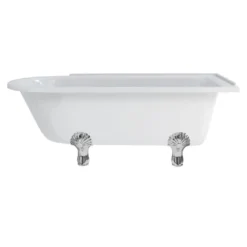 Burlington Hampton 170cm Shower Bath With Chrome Classic Feet