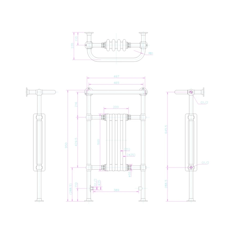 Burlington Bloomsbury Radiator Chrome 2 Burlington Bloomsbury Radiator Chrome - Image 2
