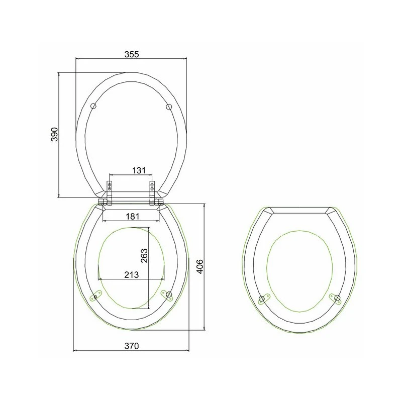 Burlington Bar Hinged Mahogany Toilet Seat 2 Burlington Bar Hinged Mahogany Toilet Seat - Image 2