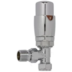 Essential Thermostatic Radiator Valves Angled 15mm Chrome