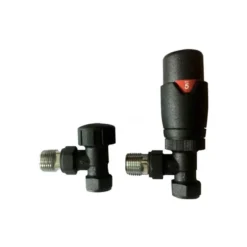 Essential Anthracite Angled Thermostatic Radiator Valve Pack