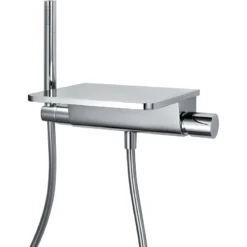 Flova Annecy Wall Bath Shower Mixer With Chrome Shelf & Handset