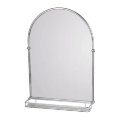 Frontline Holborn Traditional Arched Mirror With Glass Shelf Chrome