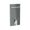 Geberit Monolith For Bidet 101cm & Rail Lava Glass/Black Chrome