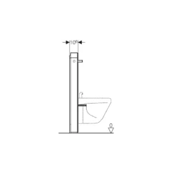 Geberit Monolith For Bidet, Height 101cm, White Glass -Home Bathroom geberit 131030si5 3