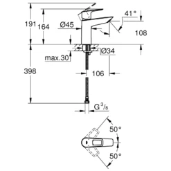 Grohe Bauloop M-Size Smooth Body Basin Mixer Tap 23917 -Home Bathroom grohe 23917001 5