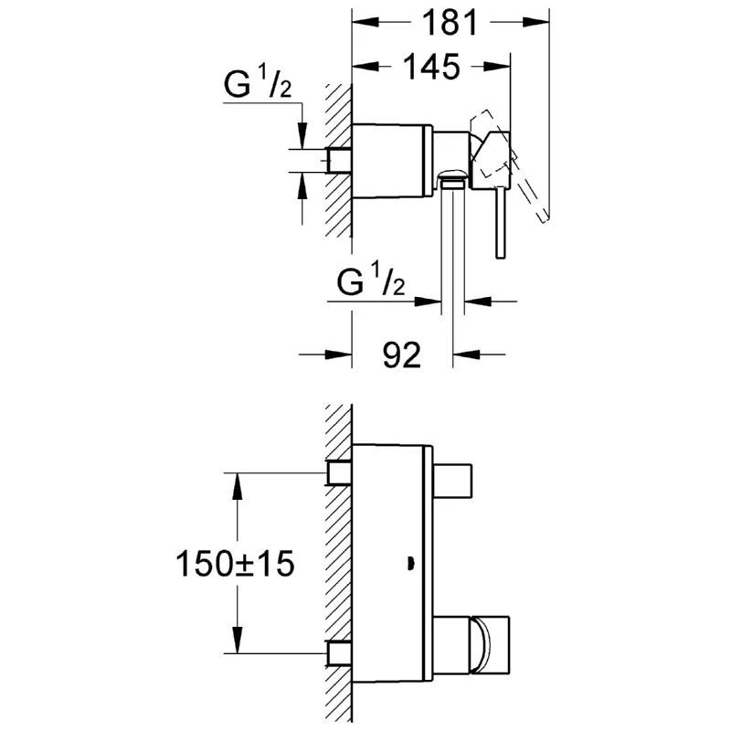 Grohe Allure Single-Lever Wall Mounted Shower Mixer 1/2″ 32846 2 Grohe Allure Single-Lever Wall Mounted Shower Mixer 1/2″ 32846 - Image 2