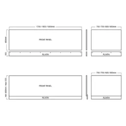 Halite 750mm Waterproof End Bath Panel White Gloss -Home Bathroom halite 237bpm0750 w 3