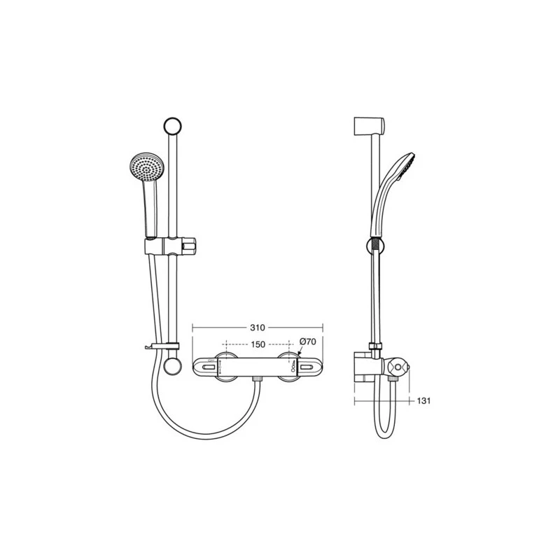 Ideal Standard Alto EV Thermostatic Exposed Shower Pack A5985 2 Ideal Standard Alto EV Thermostatic Exposed Shower Pack A5985 - Image 2