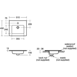 Ideal Standard Tempo 500mm Lava Grey Wall Vanity Unit & Basin Pack -Home Bathroom ideal standard e1103lg e109901 4
