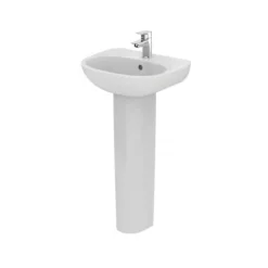 Ideal Standard Tesi 450mm 1 Taphole Cloakroom Basin & Full Pedestal