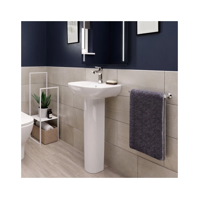 Ideal Standard Tesi 450mm 1 Taphole Cloakroom Basin & Full Pedestal 2 Ideal Standard Tesi 450mm 1 Taphole Cloakroom Basin & Full Pedestal - Image 2