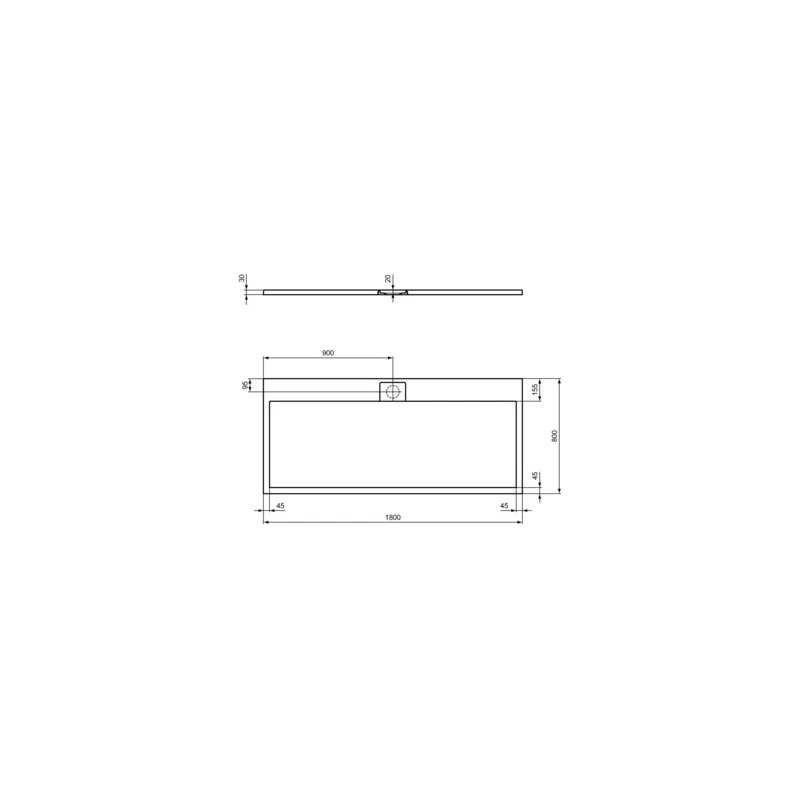 Ideal Standard I.life Ultra Flat S 1800x800mm Shower Tray T5236 Grey 3 Ideal Standard I.life Ultra Flat S 1800x800mm Shower Tray T5236 Grey - Image 3