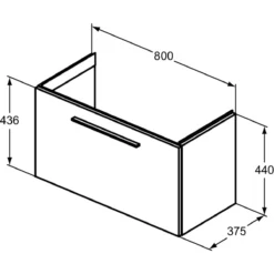 Ideal Standard I.life S 80cm Compact Wall Vanity Unit, 1 Drawer, Matt Carbon -Home Bathroom ideal standard t5294nv 6