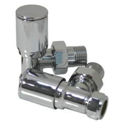 Iona Patterned Angled Radiator Valve Chrome