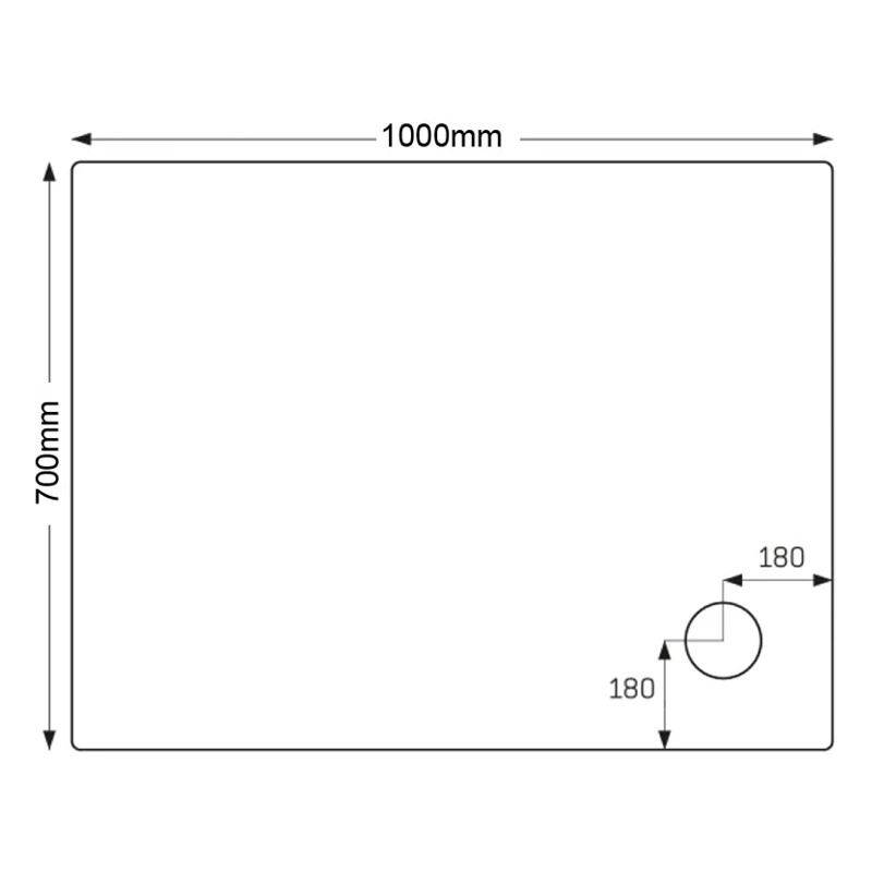 Just Trays Merlin 1000x700mm Rectangular Shower Tray 4 Upstands 2 Just Trays Merlin 1000x700mm Rectangular Shower Tray 4 Upstands - Image 2