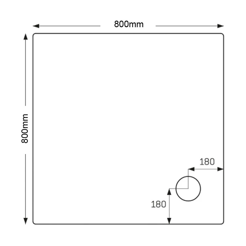 Just Trays Merlin 800mm Square Shower Tray 4 Upstands 2 Just Trays Merlin 800mm Square Shower Tray 4 Upstands - Image 2