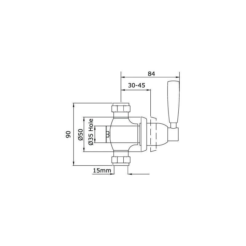 Perrin & Rowe Contemporary Single 1/2″ Wall Valve, Lever 2 Perrin & Rowe Contemporary Single 1/2″ Wall Valve, Lever - Image 2