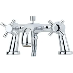 Perrin & Rowe Deck Bath Shower Mixer Crosshead Handles Chrome