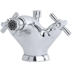 Perrin & Rowe Monobloc Bidet Mixer With Crosshead Handles Chrome