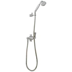 Perrin & Rowe Georgian Riser Diverter, Handshower & Hose Pewter