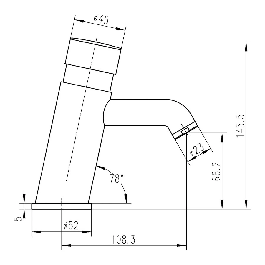 Premier® Premier Push Button Commercial Mono Basin Mixer 2 Premier® Premier Push Button Commercial Mono Basin Mixer - Image 2