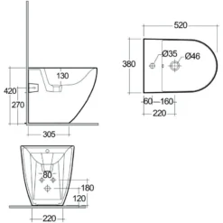 RAK Des Back To Wall Bidet -Home Bathroom rak desbd2015awha 4