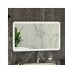 RAK Art Soft LED Illuminated Mirror With Demister 600x1000mm Brushed Nickel