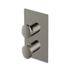 RAK Thermostatic Round Dual Outlet Shower Valve Brushed Nickel