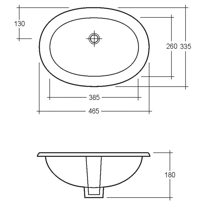 RAK Lily 465mm Under Counter Basin 2 RAK Lily 465mm Under Counter Basin - Image 2