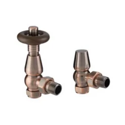 Redroom Angled Classic Thermostatic Radiator Valve Copper