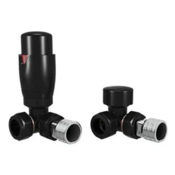 Redroom Corner Thermostatic Radiator Valve Pack Black