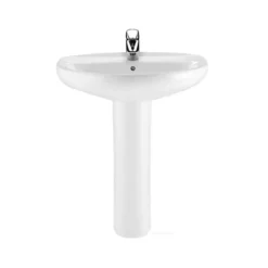 Roca Laura 520mm 1 Hole Basin & Full Pedestal