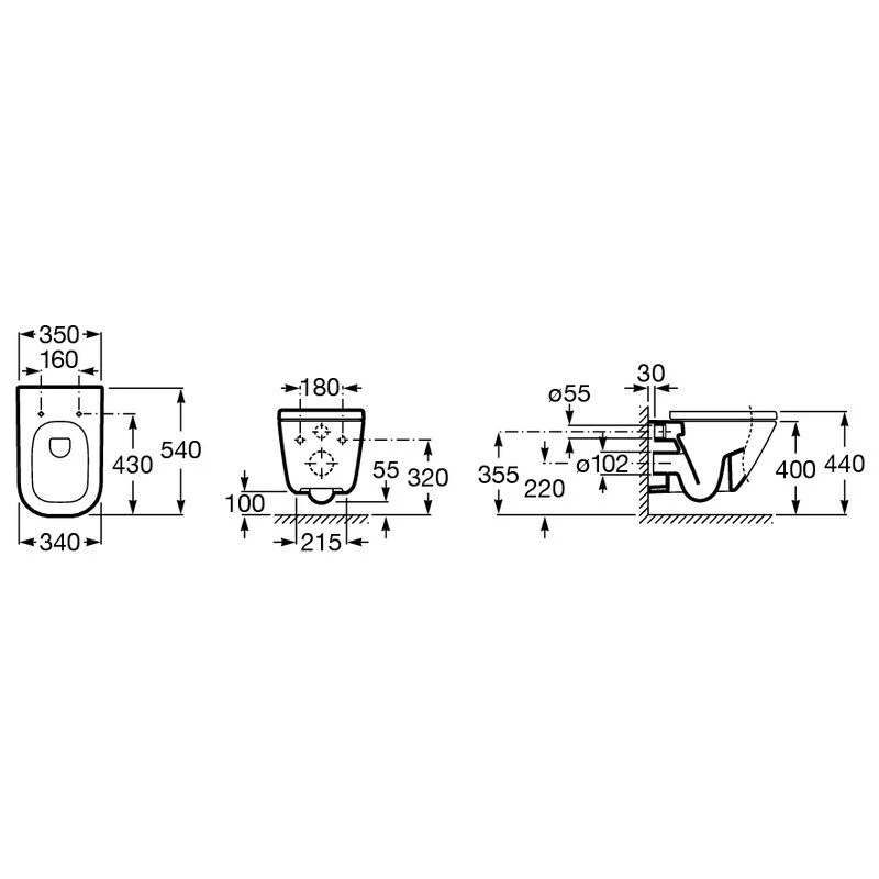 Roca The Gap Wall-Hung Toilet With Standard Seat 2 Roca The Gap Wall-Hung Toilet With Standard Seat - Image 2