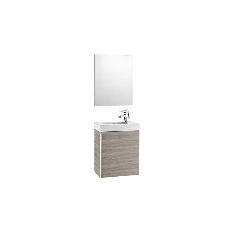 Roca Mini Pack Basin & Base Unit 450mm & Mirror Textured Grey 1 Roca Mini Pack Basin & Base Unit 450mm & Mirror Textured Grey