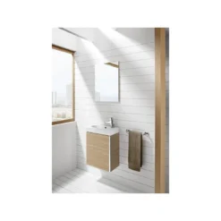 Roca Mini Pack Basin & Base Unit 450mm & Mirror Textured Grey 7 Roca Mini Pack Basin & Base Unit 450mm & Mirror Textured Grey -Home Bathroom roca 855865156 4
