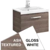 Roca Prisma Wall Hung 1 Drawer Basin Unit 60cm White & Ash