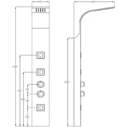 Synergy Spinnaker Black Shower Tower -Home Bathroom synergy sy tower505 3