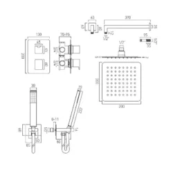 Vado Phase 2 Outlet Thermostatic Shower Set -Home Bathroom vado dx 172251 pha cp 4