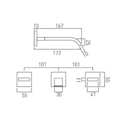 Vado Geo Wall Mounted Basin Mixer -Home Bathroom vado geo 109 cp 3